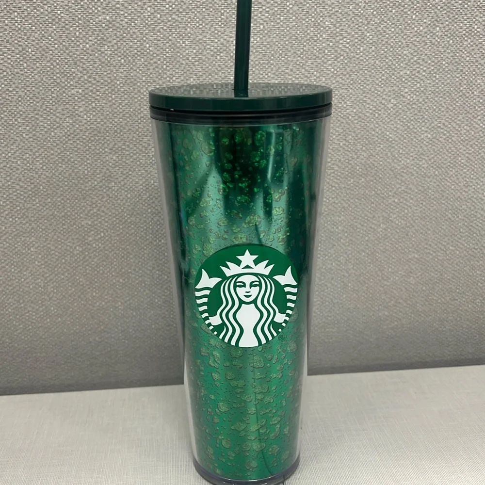 Starbucks Holiday Glitter Green Cold Cup‎ 24oz